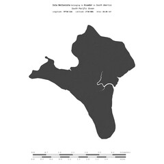 Isla Bellavista. Ecuador. Shape on white. Bilevel © zelwanka