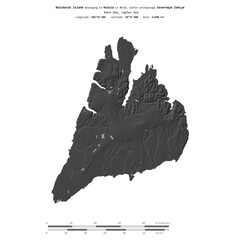 Bolshevik Island. Russia. Shape on white. Bilevel © zelwanka