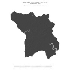 Ilha de Boipeba. Brazil. Shape on white. Bilevel © zelwanka