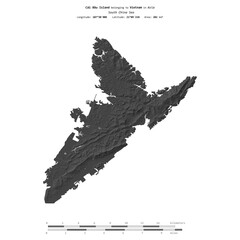 Cai Bau Island. Vietnam. Shape on white. Bilevel © zelwanka
