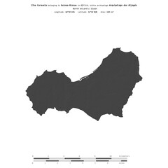 Ilha Caravela. Guinea-Bissau. Shape on white. Bilevel © zelwanka