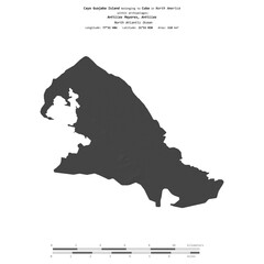 Cayo Guajaba Island. Cuba. Shape on white. Bilevel © zelwanka