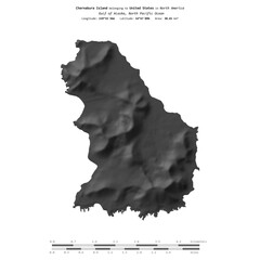 Chernabura Island. United States. Shape on white. Bilevel © zelwanka