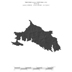 Chodo Island. North Korea. Shape on white. Bilevel © zelwanka