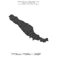Choiseul Island. Solomon Islands. Shape on white. Bilevel © zelwanka