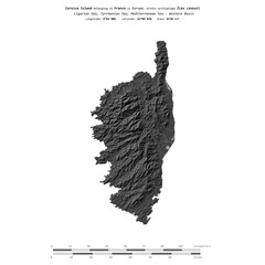 Corsica Island. France. Shape on white. Bilevel © zelwanka
