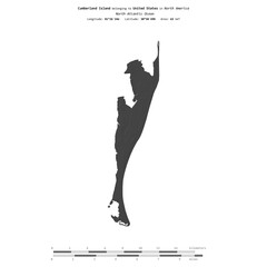 Cumberland Island. United States. Shape on white. Bilevel © zelwanka