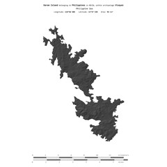 Daram Island. Philippines. Shape on white. Bilevel © zelwanka