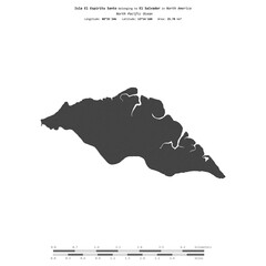 Isla El Espiritu Santo. El Salvador. Shape on white. Bilevel © zelwanka