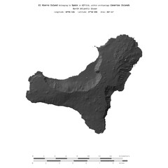 El Hierro Island. Spain. Shape on white. Bilevel © zelwanka