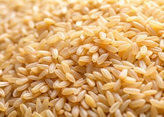 Close Up of Raw Rice Grains Showing Texture and Color for Culinary and Food Photography Backgrounds and Cooking