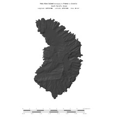 Fatu Hiva Island. France. Shape on white. Bilevel © zelwanka