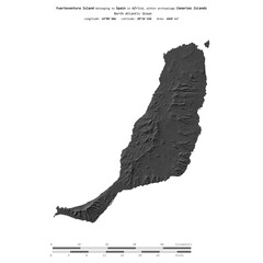 Fuerteventura Island. Spain. Shape on white. Bilevel © zelwanka