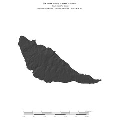 Ile Futuna. France. Shape on white. Bilevel © zelwanka