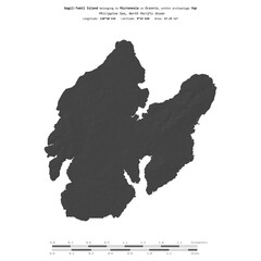 Gagil-Tomil Island. Micronesia. Shape on white. Bilevel © zelwanka