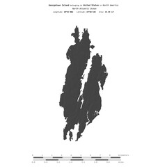 Georgetown Island. United States. Shape on white. Bilevel © zelwanka