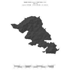 Geumodo Island. South Korea. Shape on white. Bilevel © zelwanka