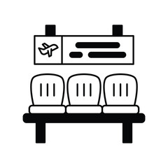 Waiting Seats glyph icon with white background vector stock illustration