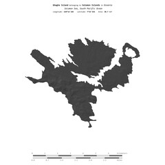 Ghaghe Island. Solomon Islands. Shape on white. Bilevel © zelwanka