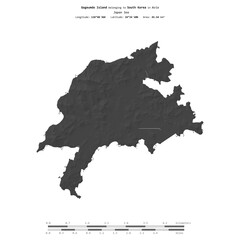 Gogeumdo Island. South Korea. Shape on white. Bilevel © zelwanka