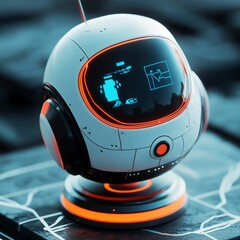 Fototapeta premium 3D Navigation System Icon: Autonomous Movement Technology Illustration Logo