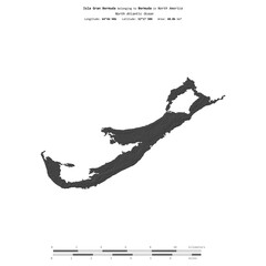 Isla Gran Bermuda. Bermuda. Shape on white. Bilevel © zelwanka