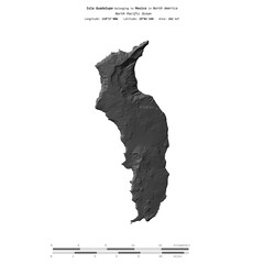 Isla Guadalupe. Mexico. Shape on white. Bilevel © zelwanka
