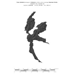 Fototapeta premium Pulau Halmahera. Indonesia. Shape on white. Bilevel