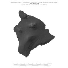 Hawaii Island. United States. Shape on white. Bilevel © zelwanka
