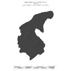 Hawakil Island. Eritrea. Shape on white. Bilevel © zelwanka