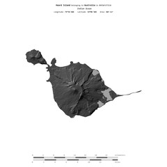 Heard Island. Australia. Shape on white. Bilevel © zelwanka