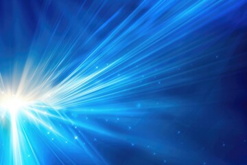 Obraz premium Blue Background Rays. Beautiful Blue Gradient with Abstract Glowing Light on Blurry Banner Design