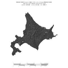 Hokkaido Island. Japan. Shape on white. Bilevel © zelwanka
