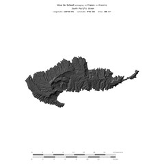 Hiva Oa Island. France. Shape on white. Bilevel © zelwanka
