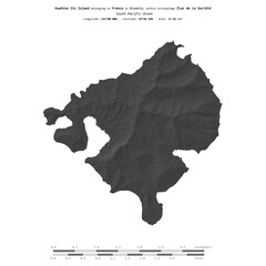 Huahine Iti Island. France. Shape on white. Bilevel © zelwanka