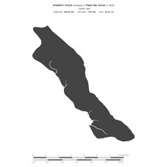 Ibibubari Island. Papua New Guinea. Shape on white. Bilevel © zelwanka