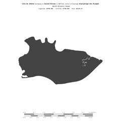Ilha de Imbone. Guinea-Bissau. Shape on white. Bilevel © zelwanka