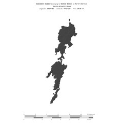 Islesboro Island. United States. Shape on white. Bilevel © zelwanka