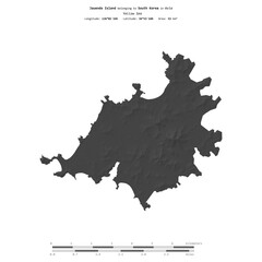 Jauendo Island. South Korea. Shape on white. Bilevel © zelwanka