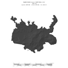 Joyakdo Island. South Korea. Shape on white. Bilevel © zelwanka