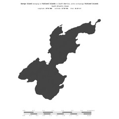 George Island. Falkland Islands. Shape on white. Bilevel © zelwanka