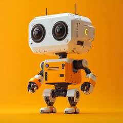 3D Service Robot Icon: Assistance and Hospitality Technology Illustration Logo