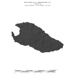 Kairiru Island. Papua New Guinea. Shape on white. Bilevel © zelwanka
