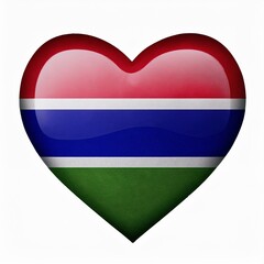 Fototapeta premium ガンビアの国旗のハート(Heart of Gambia flag on white.) 