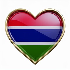 ガンビアの国旗のハート(Heart of Gambia flag on white.)
