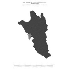 Pulau Kapaladjernih. Indonesia. Shape on white. Bilevel © zelwanka