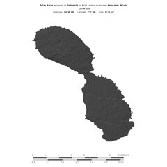 Pulau Karas. Indonesia. Shape on white. Bilevel © zelwanka