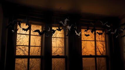 Naklejka premium bat silhouette decorations for a Halloween event