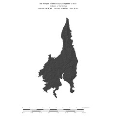 Kau Ye Kyun Island. Myanmar. Shape on white. Bilevel © zelwanka