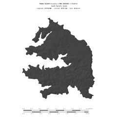Kawau Island. New Zealand. Shape on white. Bilevel © zelwanka